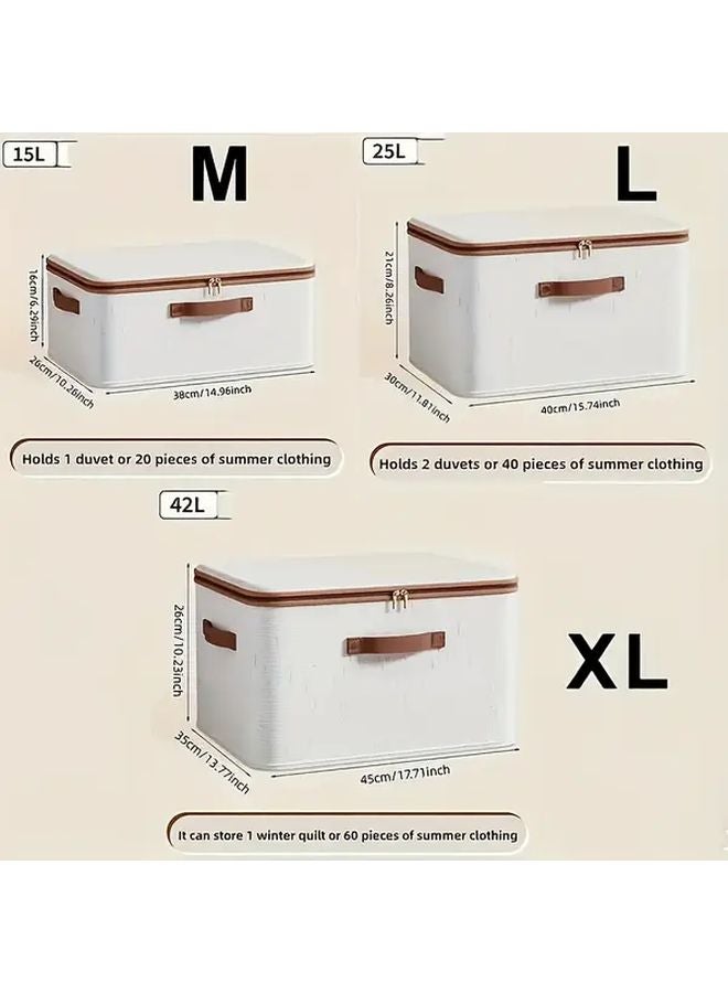 Foldable Portable Storage Box XL With Handle Multi Compartment Organizer For Bedding Clothes - Image 2